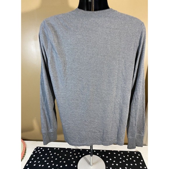American Eagle Athletic Fit Gray With Blue Logo long Sleeve T Shirt Size M - Picture 14 of 16
